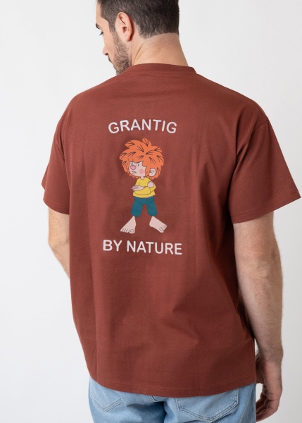 T-Shirt "Grantig by nature" - dunkelrot, v2